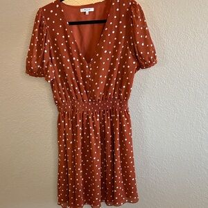 Madewell Smocked-Waist Mini Dress in Inkspot Dots